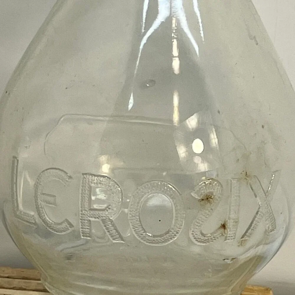 Antique Gold Medal Award Glass Liquor Bottle 1937 Belgium 56 4D Clear - Picture 2 of 5